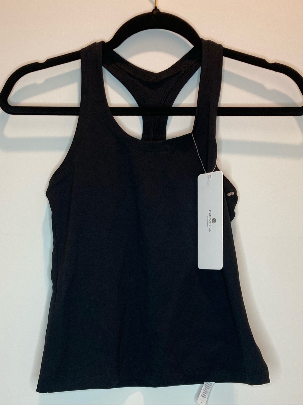 NWT CRZ YOGA Black Racerback Tank Top